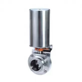Sanitary vertical pneumatic powder butterfly valve，Sanitary pneumatic butterfly valve，Butterfly valve